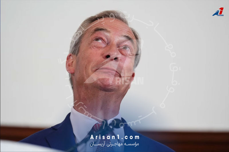 Reform UK leader Nigel Farage speaks to the media during a press conference